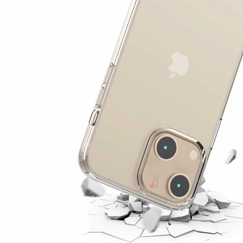 Apple iPhone 13 (6.1) Kılıf Korumalı Kenarları Silikon Arkası Sert Coss Kapak - Şeffaf