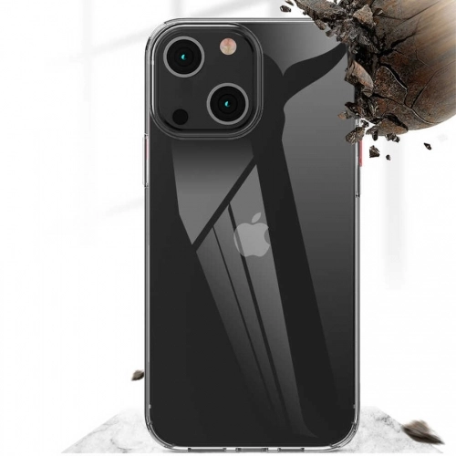 Apple iPhone 13 (6.1) Kılıf Korumalı Kenarları Silikon Arkası Sert Coss Kapak - Şeffaf