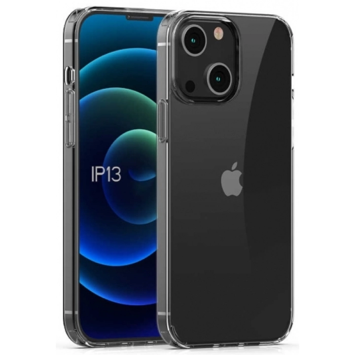 Apple iPhone 13 (6.1) Kılıf Korumalı Kenarları Silikon Arkası Sert Coss Kapak  - Şeffaf