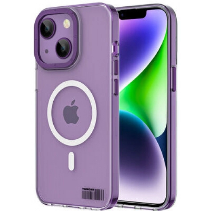 Apple iPhone 13 (6.1) Kılıf Magsafe Şarj Özellikli Youngkit Coloured Glaze Serisi Kapak - Koyu Mor