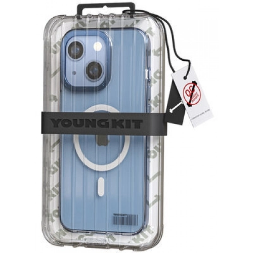 Apple iPhone 13 (6.1) Kılıf Magsafe Şarj Özellikli Youngkit Coloured Glaze Serisi Kapak - Koyu Mor