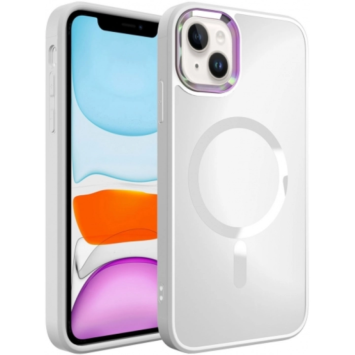 Apple iPhone 13 (6.1) Kılıf Magsafe Wireless Şarj Özellikli Stil Kapak - Beyaz