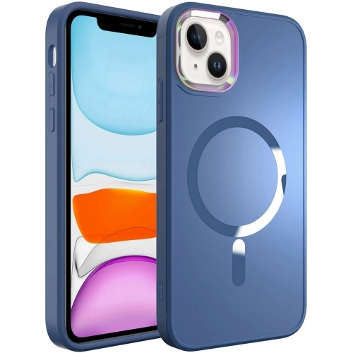 Apple iPhone 13 (6.1) Kılıf Magsafe Wireless Şarj Özellikli Stil Kapak - Sierra Mavi