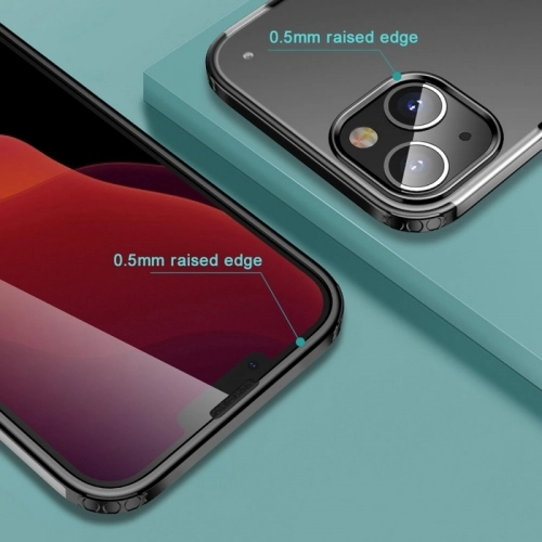 Apple iPhone 13 (6.1) Kılıf Volks Serisi Kenarları Silikon Arkası Şeffaf Sert Kapak - Siyah