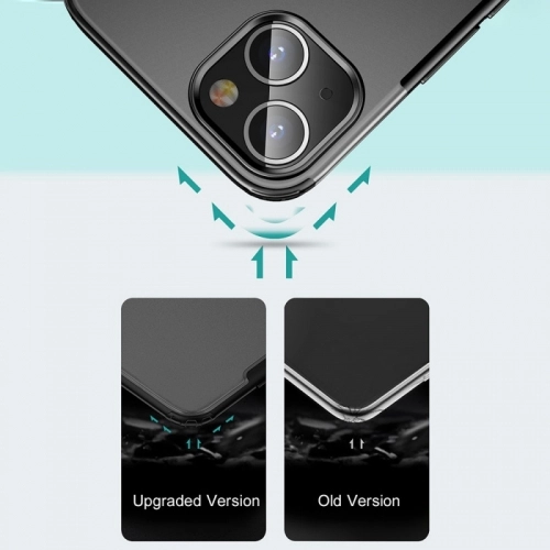 Apple iPhone 13 (6.1) Kılıf Volks Serisi Kenarları Silikon Arkası Şeffaf Sert Kapak - Siyah