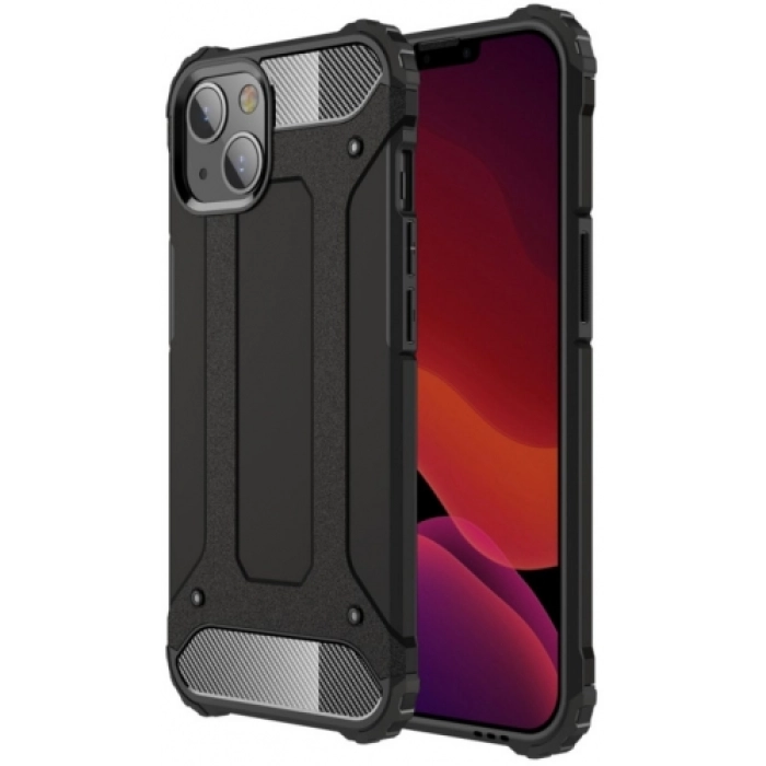 Apple iPhone 13 (6.1) Kılıf Zırhlı Tank Crash Silikon Kapak - Siyah