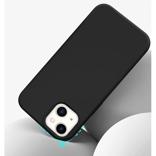 Apple iPhone 13 (6.1) Kılıf Silikon Mat Esnek Kamera Korumalı Biye Kapak - Siyah