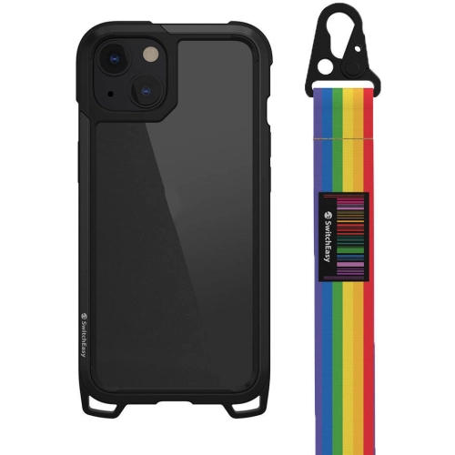 Apple iPhone 13 Boyun Askılı Kompozit Tasarımlı Şok Önleyicili Switcheasy Odyssey Kapak - Rainbow