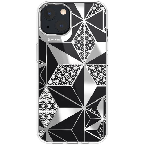 Apple iPhone 13 Çift IMD Baskılı Switcheasy Artist Asanoha Kapak - Şeffaf