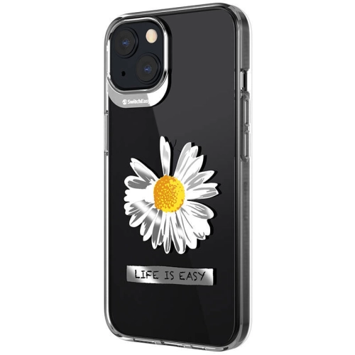 Apple iPhone 13 Çift IMD Baskılı Switcheasy Artist Daisy Kapak - Şeffaf