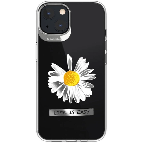 Apple iPhone 13 Çift IMD Baskılı Switcheasy Artist Daisy Kapak - Şeffaf