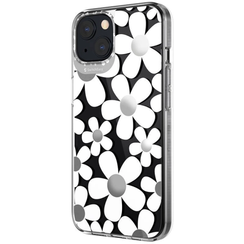 Apple iPhone 13 Çift IMD Baskılı Switcheasy Artist Fleur Kapak - Şeffaf