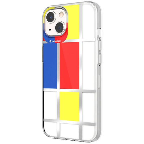 Apple iPhone 13 Çift IMD Baskılı Switcheasy Artist Mondrian Kapak - Sarı