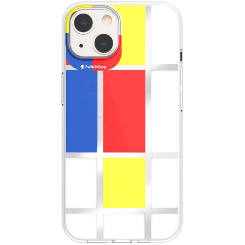 Apple iPhone 13 Çift IMD Baskılı Switcheasy Artist Mondrian Kapak - Sarı