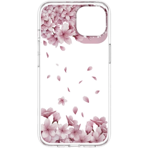 Apple iPhone 13 Çift IMD Baskılı Switcheasy Artist Sakura Kapak - Pembe