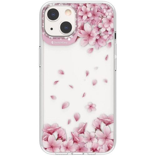 Apple iPhone 13 Çift IMD Baskılı Switcheasy Artist Sakura Kapak - Pembe