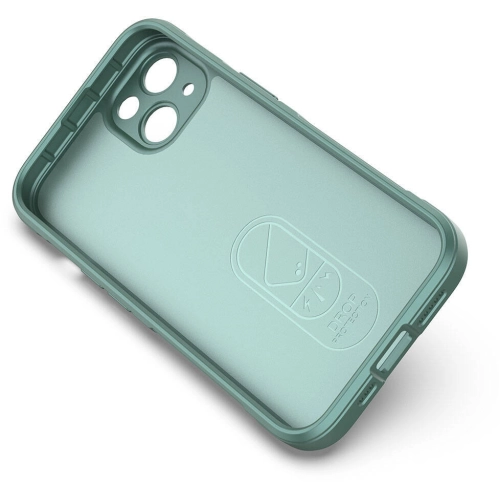 Apple iPhone 13 (6.1) Kılıf Esnek TPU Oyuklu Arka Yüzey Tasarımlı Zore Etnik Silikon Kapak - Koyu Yeşil