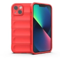 Apple iPhone 13 (6.1) Kılıf Esnek TPU Oyuklu Arka Yüzey Tasarımlı Zore Etnik Silikon Kapak - Kırmızı