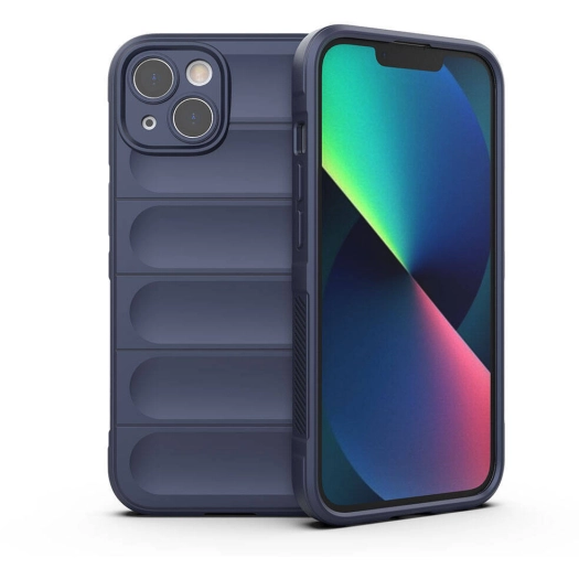 Apple iPhone 13 (6.1) Kılıf Esnek TPU Oyuklu Arka Yüzey Tasarımlı Zore Etnik Silikon Kapak - Lacivert