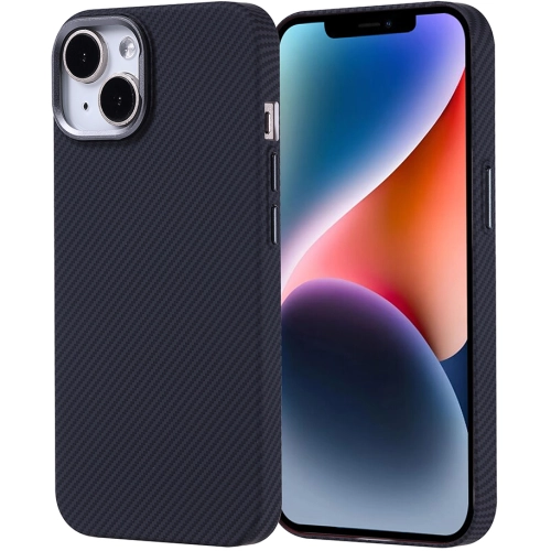 Apple iPhone 13 (6.1) Kılıf Magsafe Şarj Özellikli Karbon Fiber Görünümlü Zore Nekst Kapak - Siyah