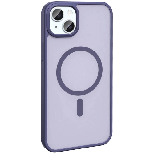 Apple iPhone 13 Mini (5.4) Kılıf Magsafe Şarj Özellikli Renkli Mat Arka Yüzey Sio Kapak - Koyu Mor