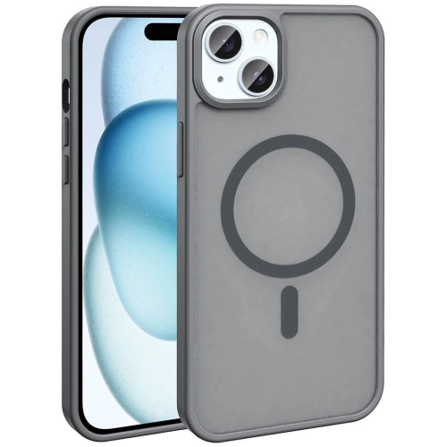 Apple iPhone 13 Mini (5.4) Kılıf Magsafe Şarj Özellikli Renkli Mat Arka Yüzey Sio Kapak - Gri