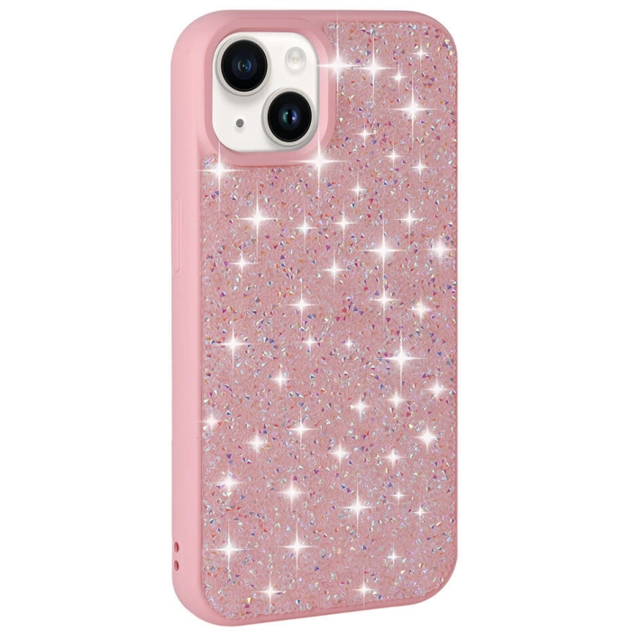 Apple iPhone 13 Kılıf Parlak Taşlı Tasarım Zore Pırlanta Kapak - Pembe