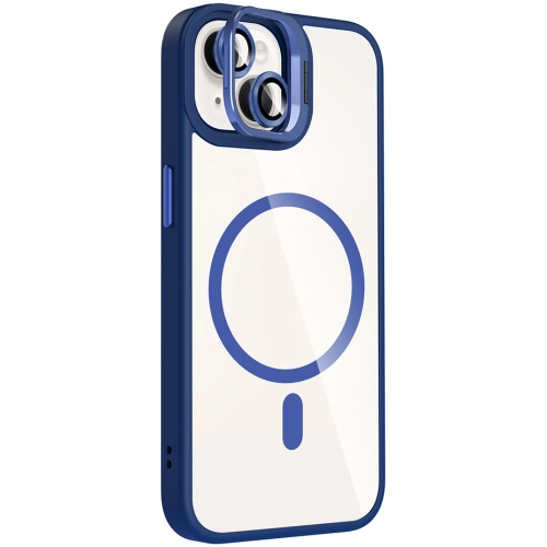 Apple iPhone 13 Mini (5.4) Kılıf Standlı ve Kamera Lens Hediyeli M-Safe Şarj Özellikli Etro Kapak - Siyah