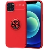 Apple iPhone 13 Mini (5.4) Kılıf Renkli Silikon Yüzüklü Standlı Auto Focus Ravel Kapak - Kırmızı
