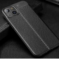 Apple iPhone 13 Mini (5.4) Kılıf Deri Görünümlü Lüks Parmak İzi Bırakmaz Niss Silikon Kapak - Siyah