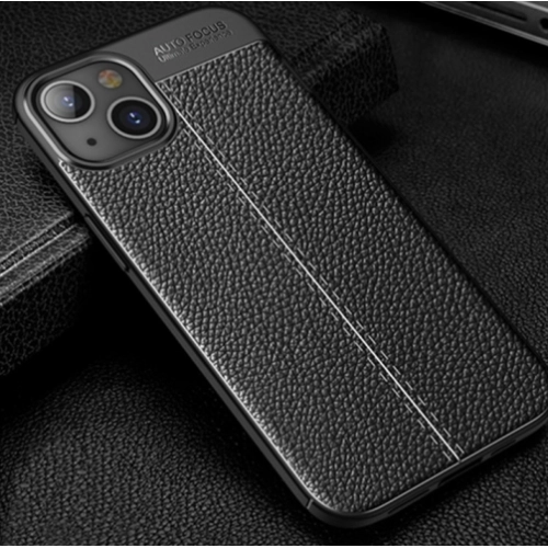 Apple iPhone 13 Mini (5.4) Kılıf Deri Görünümlü Lüks Parmak İzi Bırakmaz Niss Silikon Kapak - Siyah