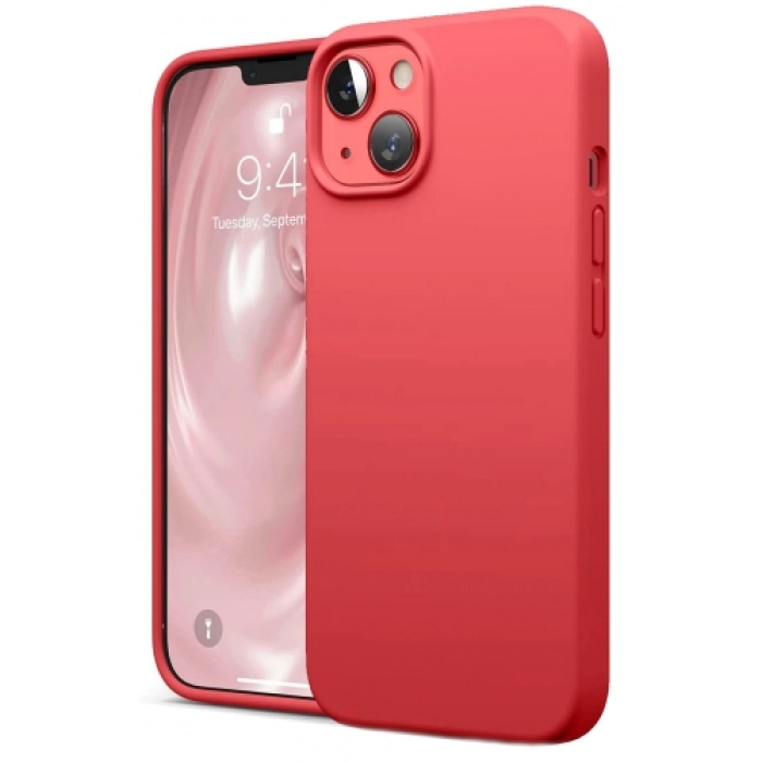 Apple iPhone 13 Mini (5.4) Kılıf İçi Kadife Mat Mara Lansman Silikon Kapak  - Kırmızı