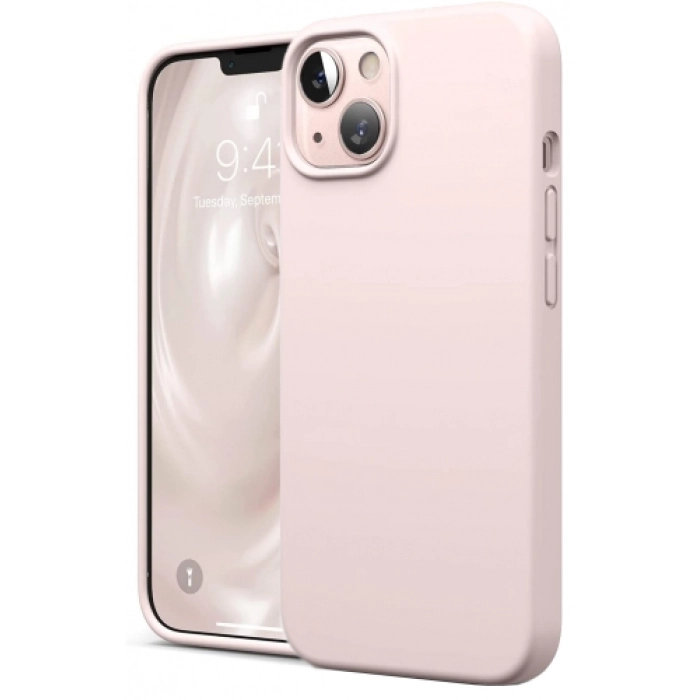 Apple iPhone 13 Mini (5.4) Kılıf İçi Kadife Mat Mara Lansman Silikon Kapak  - Pudra