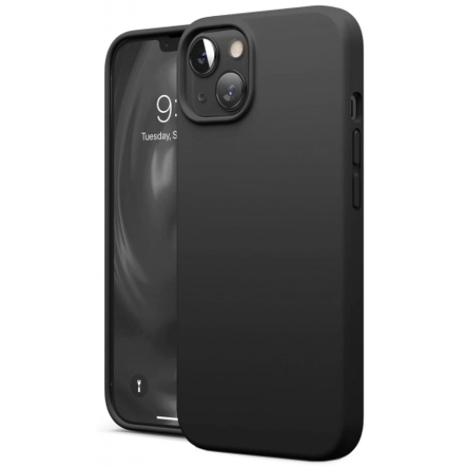 Apple iPhone 13 Mini (5.4) Kılıf İçi Kadife Mat Mara Lansman Silikon Kapak  - Siyah