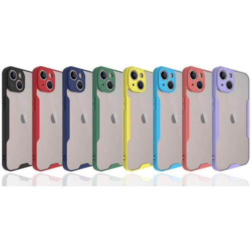 Apple iPhone 13 Mini (5.4) Kılıf Renkli Silikon Kamera Lens Korumalı Şeffaf Parfe Kapak - Pembe