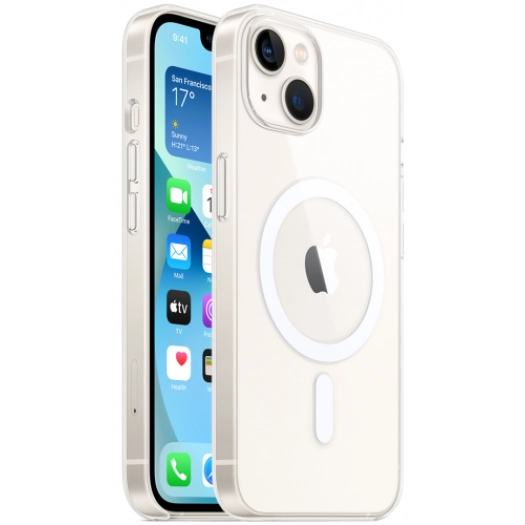 Apple iPhone 13 Mini (5.4) Kılıf Magsafe Magnetic Crystal Kapak - Şeffaf