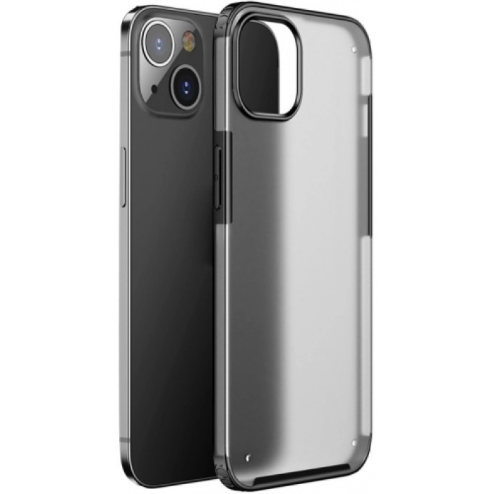 Apple iPhone 13 Mini (5.4) Kılıf Volks Serisi Kenarları Silikon Arkası Şeffaf Sert Kapak - Siyah