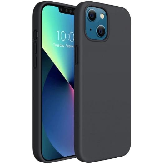 Apple iPhone 13 Mini (5.4) Kılıf Silikon Mat Esnek Kamera Korumalı Biye Kapak - Siyah