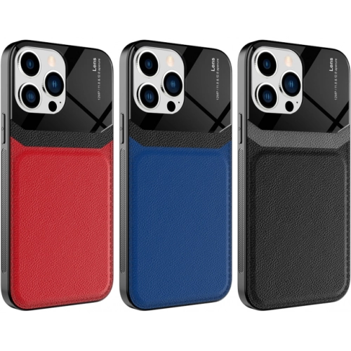 Apple iPhone 13 Pro (6.1) Kılıf Deri Görünümlü Emiks Kapak - Siyah