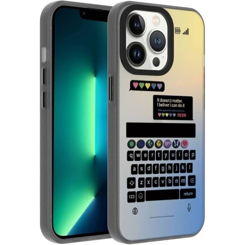 Apple iPhone 13 Pro (6.1) Kılıf Desenli Zore Dragon Sert Kapak - Kelimeler