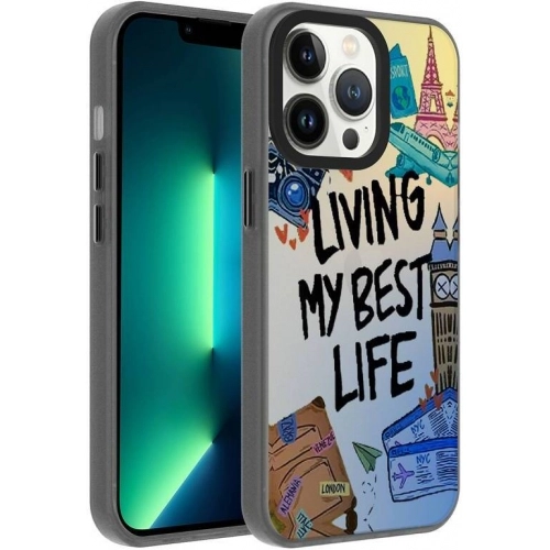 Apple iPhone 13 Pro (6.1) Kılıf Desenli Zore Dragon Sert Kapak - Seyahat