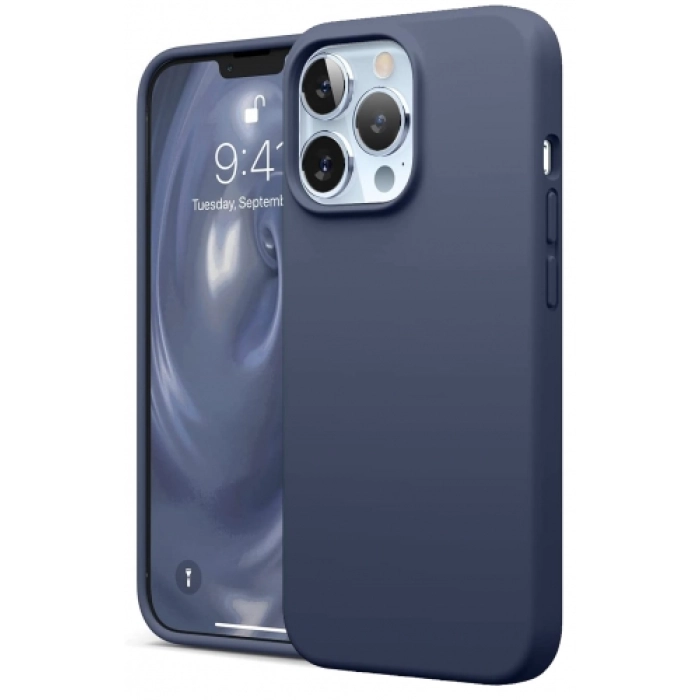 Apple iPhone 13 Pro (6.1) Kılıf İçi Kadife Mat Mara Lansman Silikon Kapak  - Lacivert