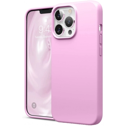 Apple iPhone 13 Pro (6.1) Kılıf İçi Kadife Mat Mara Lansman Silikon Kapak  - Pembe