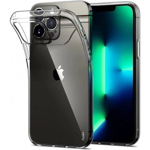 Apple iPhone 13 Pro (6.1) Kılıf Kamera Korumalı Esnek Silikon Kapak - Şeffaf