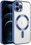 Apple iPhone 13 Pro (6.1) Kılıf Kamera Korumalı Şeffaf Magsafe Wireless Şarj Özellikli Demre Kapak - Sierra Mavi