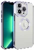 Apple iPhone 13 Pro (6.1) Kılıf Kamera Korumalı Silikon Logo Açık Omega Kapak - Lila