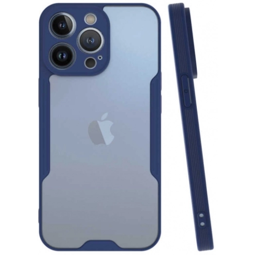 Apple iPhone 13 Pro (6.1) Kılıf Renkli Silikon Kamera Lens Korumalı Şeffaf Parfe Kapak - Lacivert