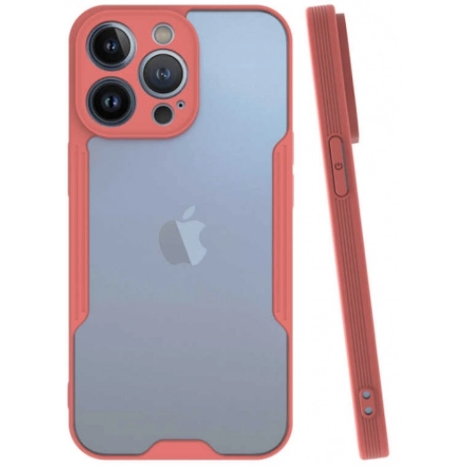 Apple iPhone 13 Pro (6.1) Kılıf Renkli Silikon Kamera Lens Korumalı Şeffaf Parfe Kapak - Pembe