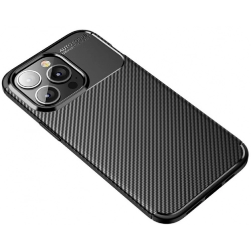Apple iPhone 13 Pro (6.1) Kılıf Silikon Parmak İzi Bırakmayan Karbon Soft Negro Kapak - Siyah