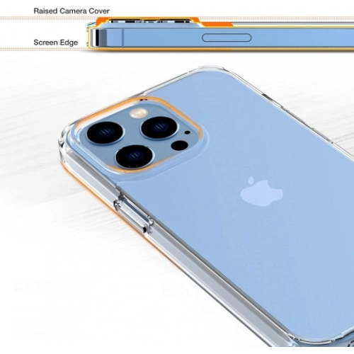 Apple iPhone 13 Pro (6.1) Kılıf Korumalı Kenarları Silikon Arkası Sert Coss Kapak - Şeffaf